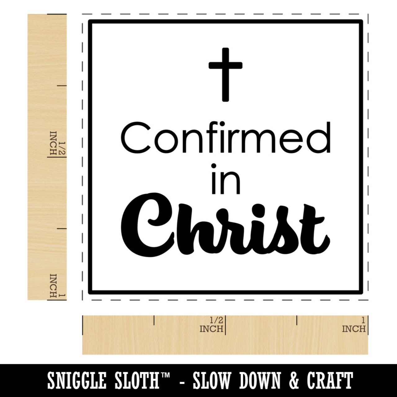 Confirmed in Christ Cross Confirmation Day Self-Inking Rubber Stamp Ink Stamper